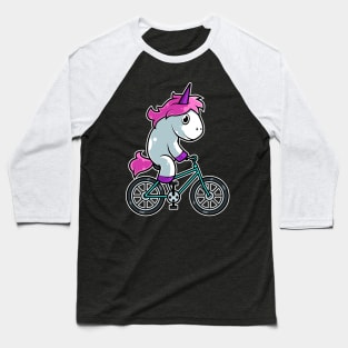 Unicorn Bicycle Cyclist Cycling print Baseball T-Shirt